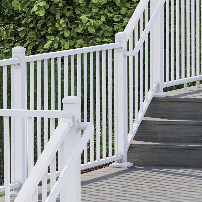 Deckorators 3 Offset 90 Degree Aluminum Post Return With Screws And Beauty Rings Textured White
