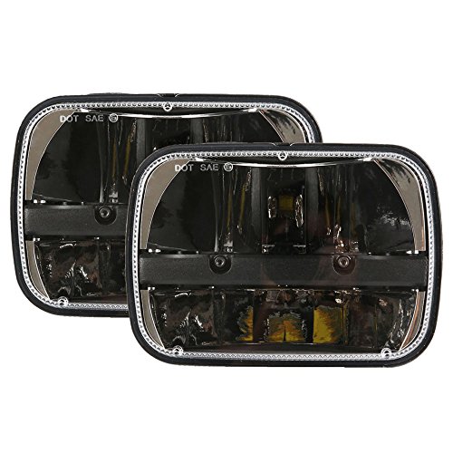 1 Pair 5x7 In Led Headlights High Low Beam For Jeep Wrangler Yj Cherokee Xj Kenworth T300 Replacement H6054 H5054 H6054ll 69822