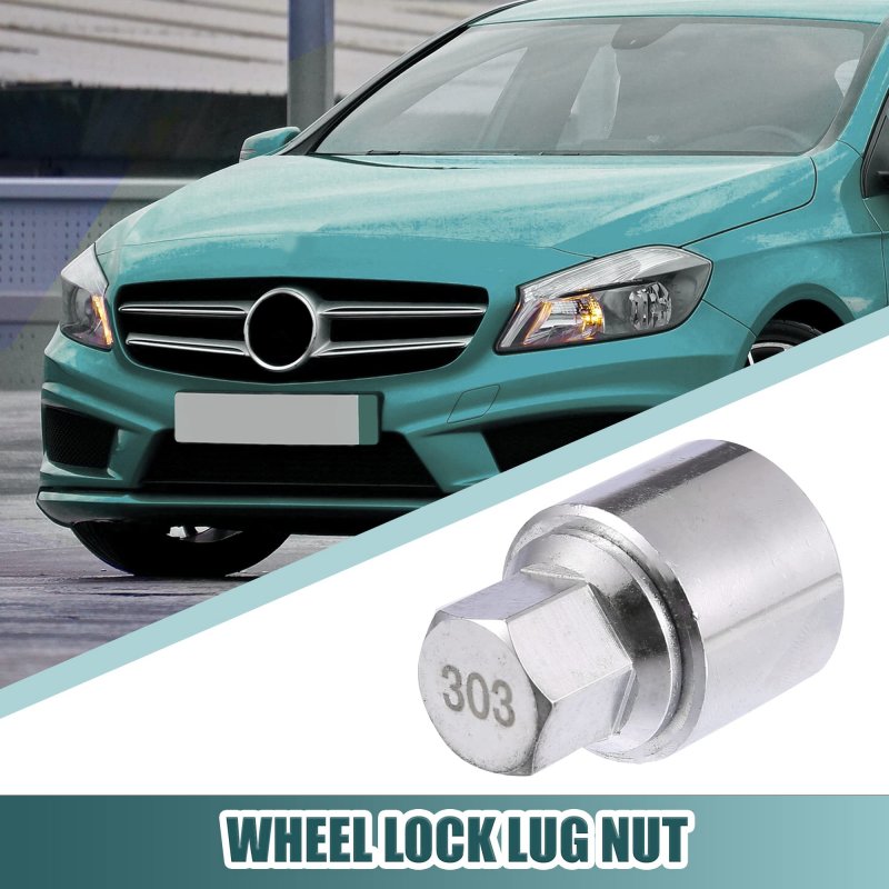 Acropix Car 303 Wheel Lug Nut Removal Key Fit For Mercedes-benz Pack Of 1 Silver Tone