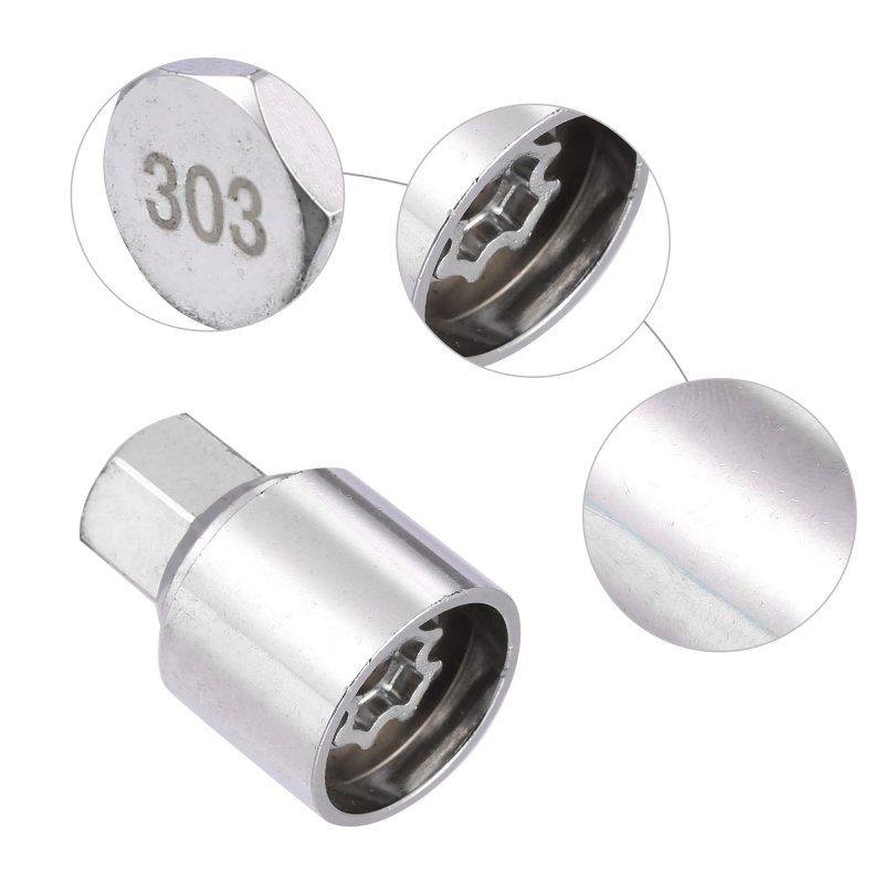 Acropix Car 303 Wheel Lug Nut Removal Key Fit For Mercedes-benz Pack Of 1 Silver Tone