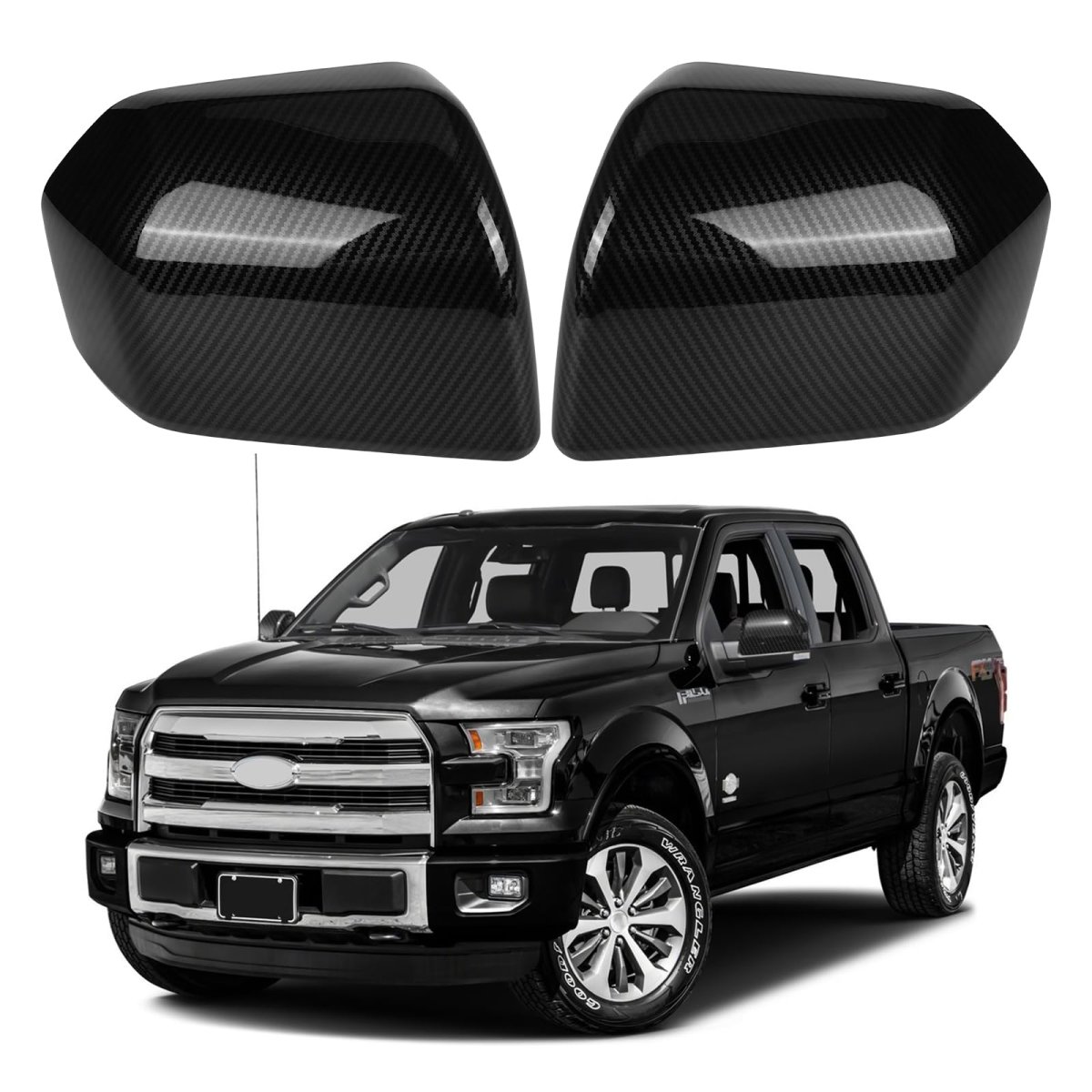 Carbon Fiber Side Mirror Covers Caps For 2015 2020d F150 Replacement Cover Set For Xl Xlt Lariat King Ranch Raptor Platinum