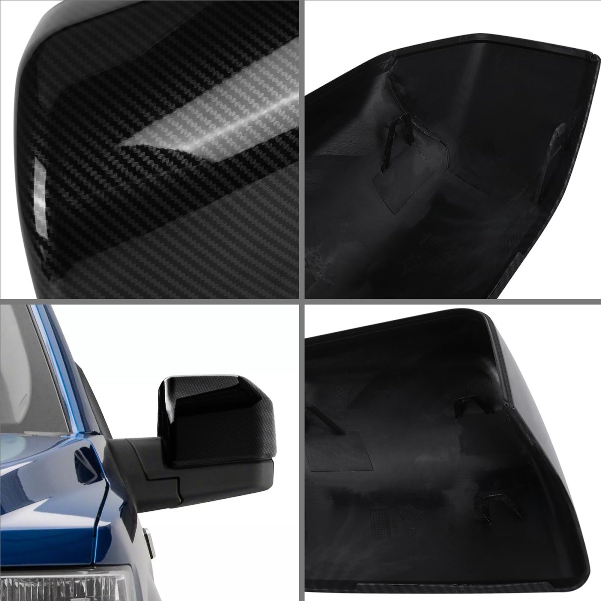 Carbon Fiber Side Mirror Covers Caps For 2015 2020d F150 Replacement Cover Set For Xl Xlt Lariat King Ranch Raptor Platinum