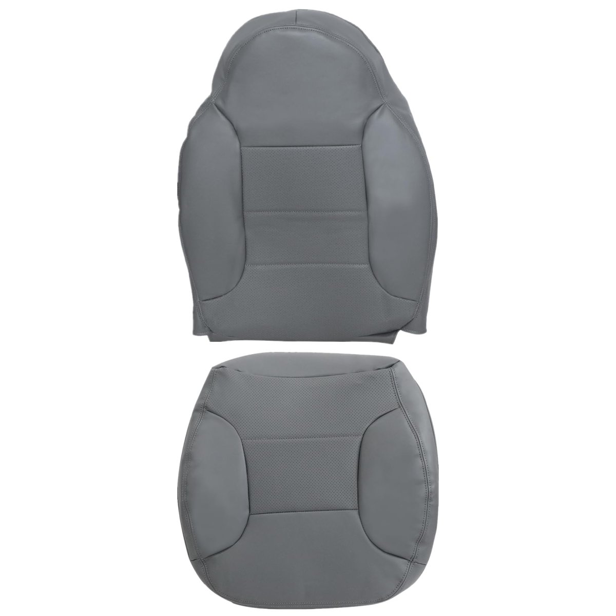 Front Driver Side Bottom And Back Replacement Seat Covers Medium Opal Gray Microfiber Leather For Ford Bronco 1992 1993 1994
