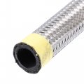 X Autohaux 20ft 12an Fuel Hose An12 Universal Car Braided Stainless Steel Cpe Oil Gas Line Silver Tone