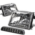 Ford Ranger Pair Of Chrome Housing Headlight Smoke Lens Led 3rd Brake Light 