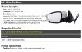 Left Driver Side Power Mirror Manual Folding With Heated Glass Turn Signalout Memory Puddle Lamp Dimming Blind Spot Paint To