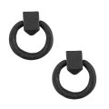 Renovators Supply Manufacturing Cabinet Pulls 2 In Black Cast Iron Ring Handles With Hardware Pack Of 