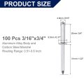 100pcs 3 16 In X 4 Aluminum Blind Rivets Countersunk Head Long Split With Steel Mandrel For Metal Furniture And Automotive
