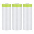 Pre-taped Masking Film 5 9 Ft X 49ft Plastic Drop Cloth With Medium-tack Painters Tape For Painting Protection Cyan 3pcs 