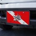 Graphics More Angry Shark Scuba Diving Flag Diver Novelty Metal Vanity Tag License Plate