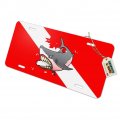 Graphics More Angry Shark Scuba Diving Flag Diver Novelty Metal Vanity Tag License Plate