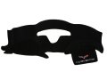 2005 2013 Corvette Black Dash Mat With Embroidered Design Custom Fit Carpeted Dashboard Protector For Passenger Cars Without