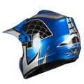Youth Kids Motocross Bmx Mx Atv Dirt Bike Helmet Spider Blue Large Dot Approved Thermoplastic Alloy Shell With Washable Padding 