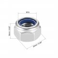 Uxcell Hex Lock Nuts M16 X 2mm Stainless Steel Nylon Insert Self-locking For Fasteners 2pcs Silver Tone