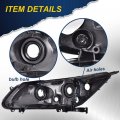 G-plus Headlights Assembly Compatible With Honda Accord 2013 2014 2015 Left Bumper Headlamp Cleara Lensa Black Housinga Ambera