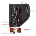 Auto Dynasty Full Led Tail Light Brake Lamps Compatible With Ford F150 94-14 Driver And Passenger Side Chrome Housing Smoked