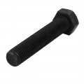 Uxcella 8 Grade M16x80mm Full Threaded Left Hand Thread Hex Head Bolt Black