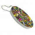 Graphics More Fish Fly Fishing Lures Floating Keychain Oval Foam Boat Buoy Key Float