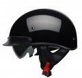 Vega Helmets Warrior Motorcycle Half Helmet With Sunshield For Men Women Adjustable Size Dial Dot Face Skull Cap Bike Cruiser 