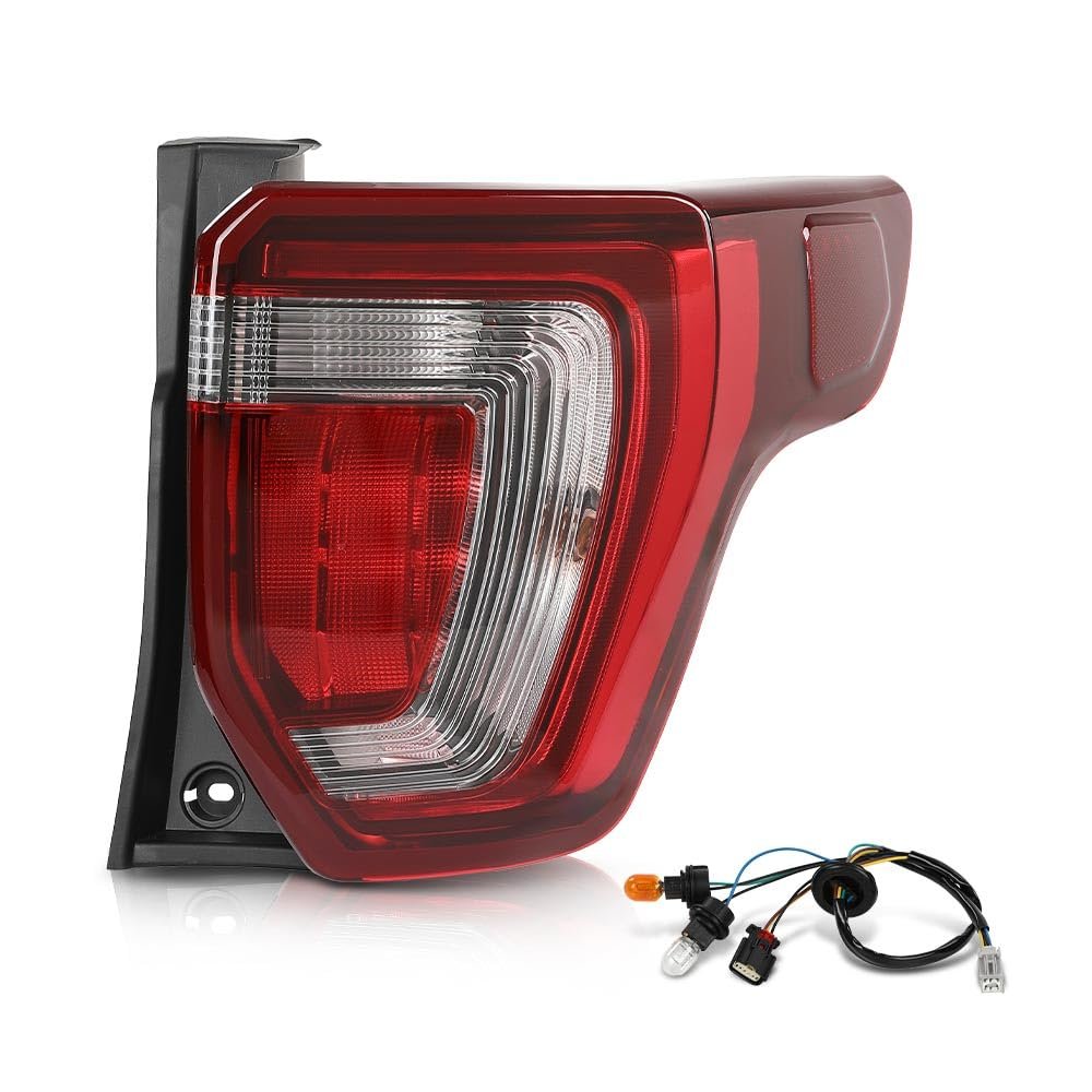 Right Rear Brake Tail Light Assembly With Wiring Harness And Bulb For Ford Explorer 2016-2019 Fb5z13404g Fo2801250 Red Polished