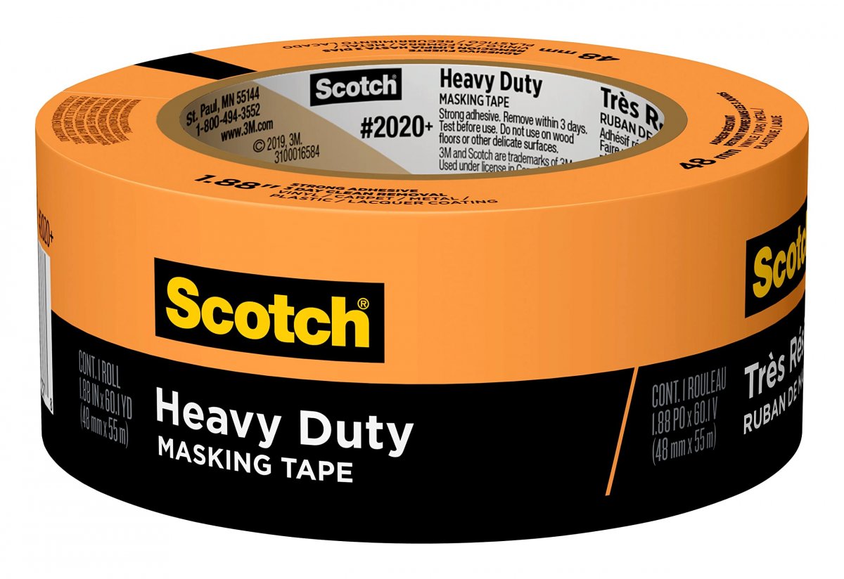 2020 -48tp Heavy Duty Masking Tape 1 88 In Width Orange Crepe Paper Strong Adhesive For Vinyl Carpet Metal And Plastic Roll