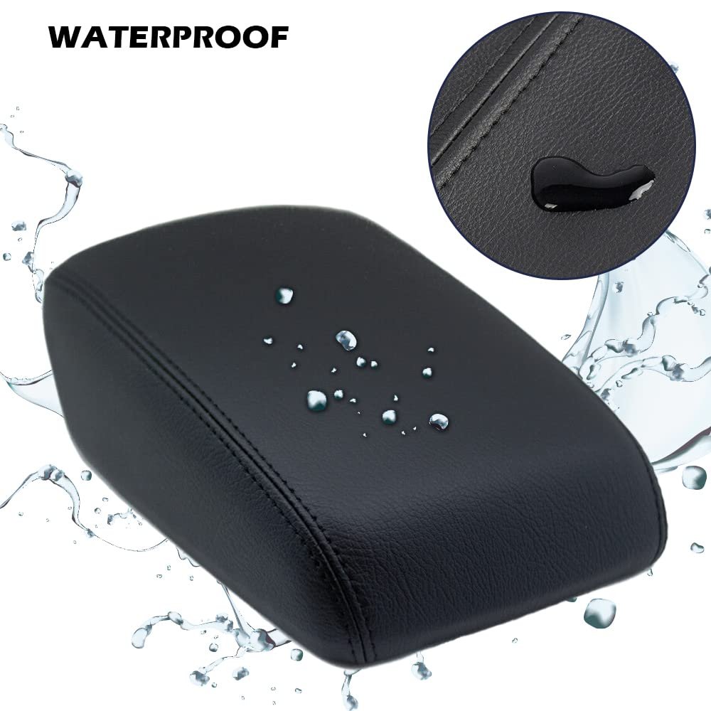 Center Console Armrest Lid Cover For Dodge Charger 2008 2009 2010 Black Microfiber Leather Protective