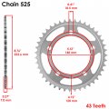 Caltric Rear Sprocket Compatible With Suzuki 64511-21h00 6451121h00 43 Teeth