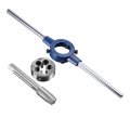 Uxcell 9 16-12 Unc Tap And Die Set With 38mm Round Stock Handle Wrench High Speed Steel Machine Thread Threading Tool