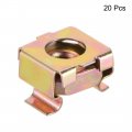 Uxcella M4 Cage Nuts For Server Rack Cabinet Carbon Steel Yellow Zinc Plated Pack Of 20