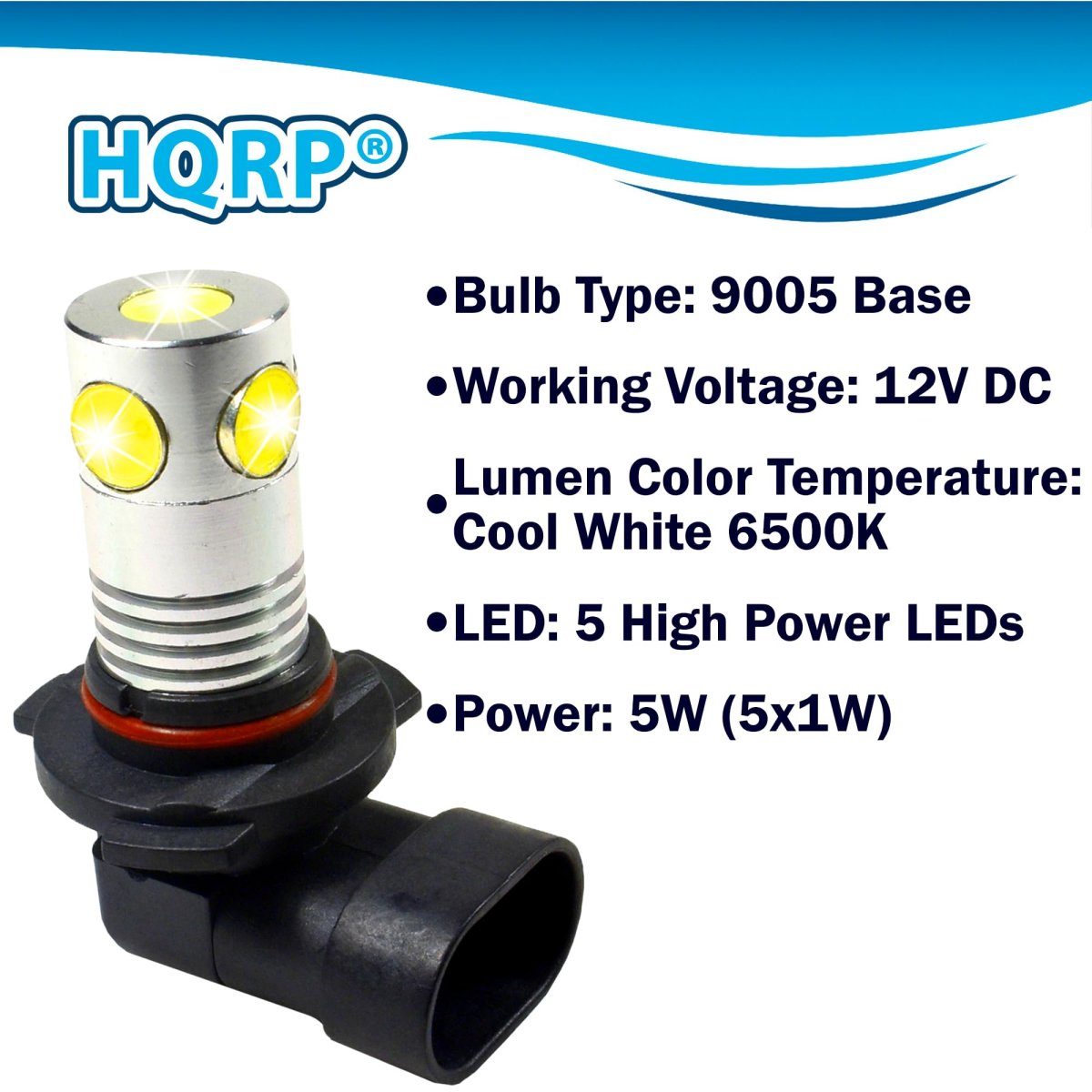 9005 Hb3 H10 Led Headlight Bulbs 2 Pack 5 Smd 6500k Cool White 12v 5w Fog Light And Daytime Running Lamp For Powersports