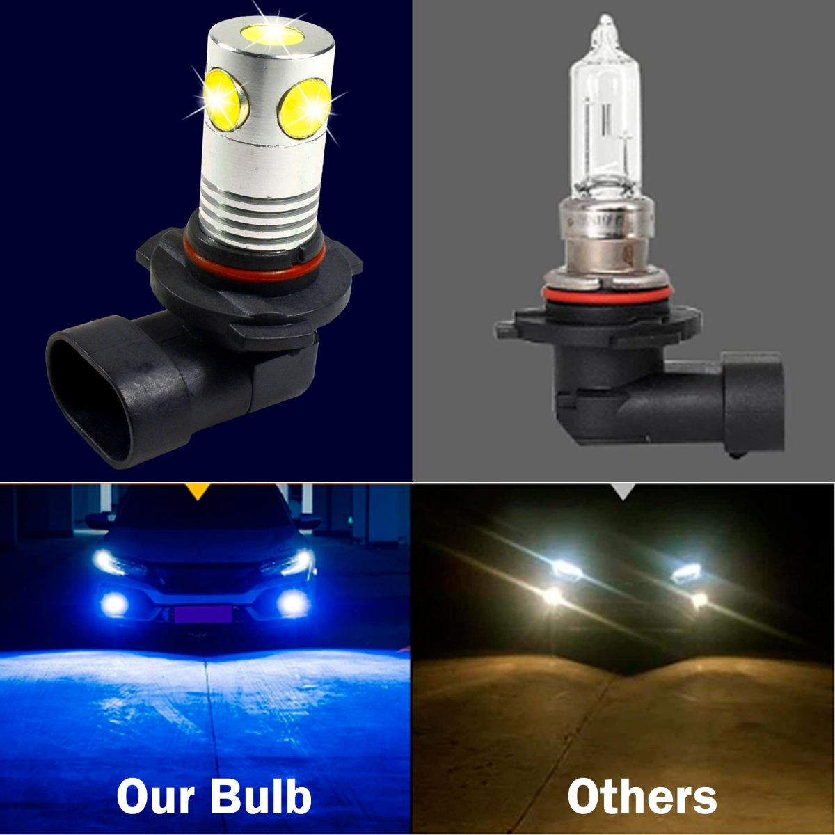 9005 Hb3 H10 Led Headlight Bulbs 2 Pack 5 Smd 6500k Cool White 12v 5w Fog Light And Daytime Running Lamp For Powersports