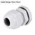 Uxcell M18x1 5 Cable Gland 5mm-10mm Wire Hole Waterproof Nylon Joint Adjustable Locknut With Washer White 5pcs