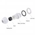 Uxcell M18x1 5 Cable Gland 5mm-10mm Wire Hole Waterproof Nylon Joint Adjustable Locknut With Washer White 5pcs