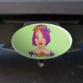 Classy Modern Day Hippie Flower Child Oval Tow Trailer Hitch Cover Plug Insert