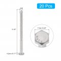 Uxcell Hex Head Lag Screws Bolts 20pcs 1 4 X 3-1 2 304 Stainless Steel Partial Thread Wood