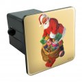 Christmas Holiday Santa And His Bag Of Toys Tow Trailer Hitch Cover Plug Insert