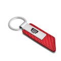 Jeep Grill Red Pu Leather Carbon Fiber Texture Strap Silver Metal Bar Key Chain Official Licensed 3 75 In X 1 Model 402