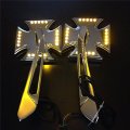 Smt-black Custom Led Turn Siganl Integrated Mirror Compatible With Kawasaki Suzuki Yamaha B00rudw5m6