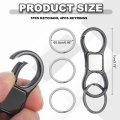Metal Keychain Quick Release Spring Carchains Organizer Key Chain Clips With 4pcs Key Rings For Home Keys Women Men Black