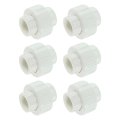 6pcs 1 2 Upvc Union Coupling Pipe Fitting Socket X Socket Adapter Schedule 40 Epdm O-ring For Irrigation Pool System Indoor 
