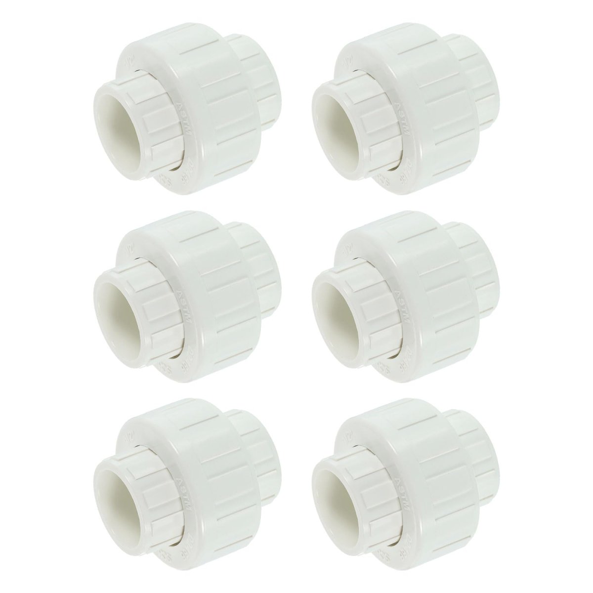 6pcs 1 2 Upvc Union Coupling Pipe Fitting Socket X Socket Adapter Schedule 40 Epdm O-ring For Irrigation Pool System Indoor