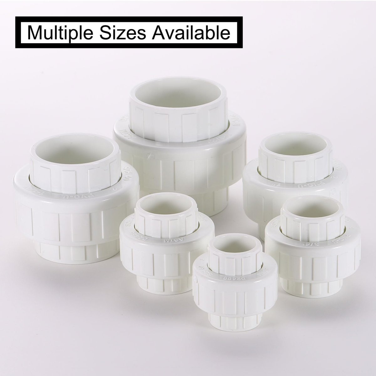 6pcs 1 2 Upvc Union Coupling Pipe Fitting Socket X Socket Adapter Schedule 40 Epdm O-ring For Irrigation Pool System Indoor