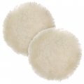 Tcp Global 8 All Natural Premium 100 Wool Buffing Pad 1 Thick Pile- Hook And Loop Grip Attachment Polishing Pack Of 2 