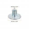 Uxcell M4 T-nuts 24pcs Carbon Steel Tee Nut Round Base Weld Nuts 8mm Height Through Hole Flange Insert Female Thread Plate