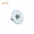 Uxcell M4 T-nuts 24pcs Carbon Steel Tee Nut Round Base Weld Nuts 8mm Height Through Hole Flange Insert Female Thread Plate
