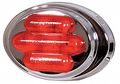 Red Led Clearance Marker Light Oval Surface Mount Waterproof Ax24r-kit Polycarbonate Lens With Pigtail Electrical Connection 3 