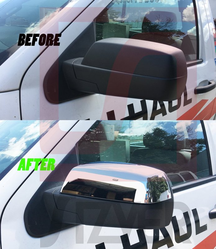 Sizver Chrome Door Mirror Cover For 2015-2018 Gmc Sierra 2500 3500 Top Half