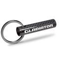 Jeep Gladiator Real Carbon Fiber Tube Style Keychain Black Leather Strap With Full Color Logo And Split Ring E3 2 13 In X 0 5
