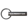 Jeep Gladiator Real Carbon Fiber Tube Style Keychain Black Leather Strap With Full Color Logo And Split Ring E3 2 13 In X 0 5