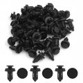 Uxcell 50pcs Universal Black Plastic Push Rivet Clips Fairing Trim 10mm For Auto Car